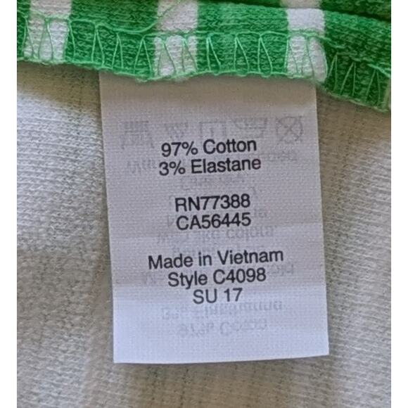 J.Crew Sleeveless Fit & Flare Minidress Size Small Green White Stripe Pockets - Picture 11 of 12